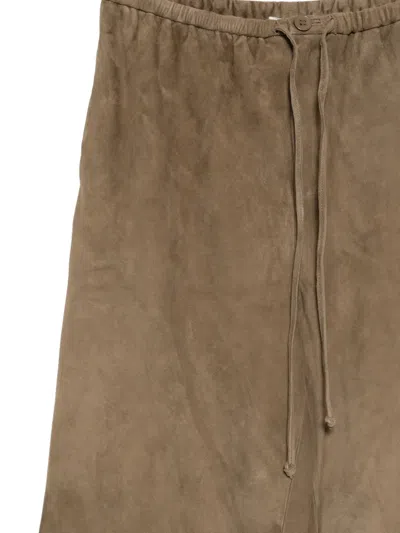 By Malene Birger Joanni Suede Drawstring Suede Trousers In Brown