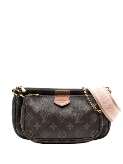 Pre-owned Louis Vuitton 2020 Monogram Multi Pochette Accessoires Satchel In Brown