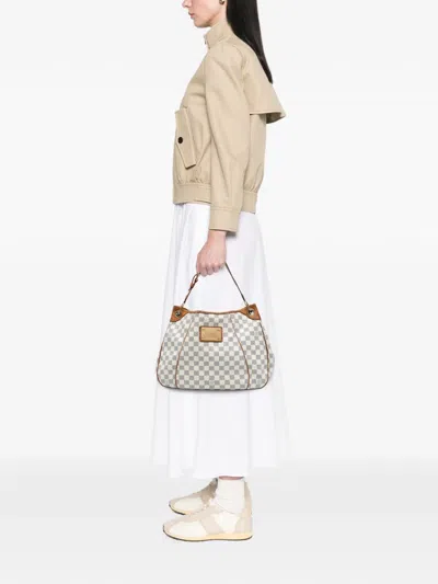 Pre-owned Louis Vuitton 2009 Damier Azur Galliera Pm Shoulder Bag In White