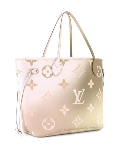 Pre-owned Louis Vuitton Neverfull Nm Spring In The City Monogram Giant Canvas Mm Tote Bag In Green