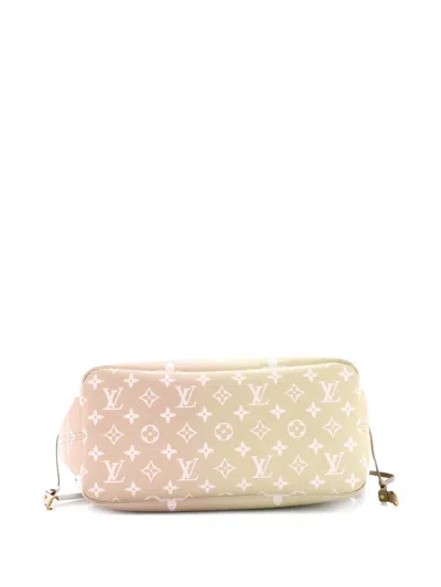 Pre-owned Louis Vuitton Neverfull Nm Spring In The City Monogram Giant Canvas Mm Tote Bag In Green