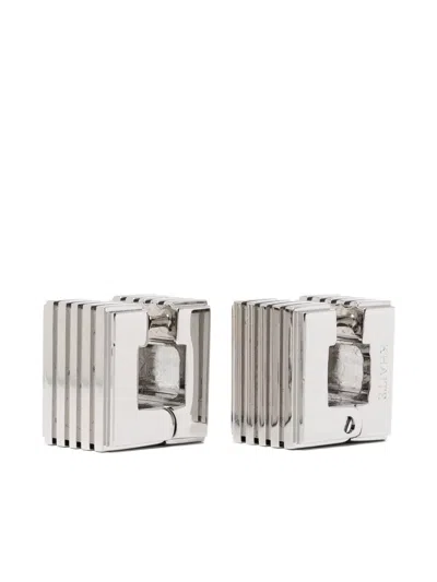 Khaite Small Empire Post-back Earrings In Silver