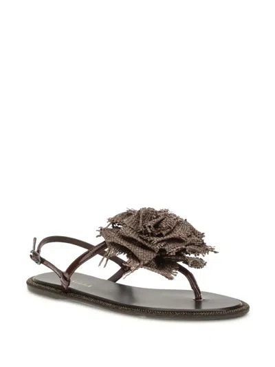 Le Silla Flower-appliqué Sandals In Multi