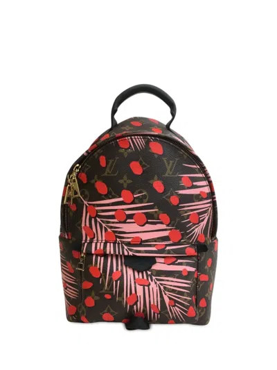 Pre-owned Louis Vuitton 2016 Monogram Jungle Dots Palm Springs Pm Backpack In Brown