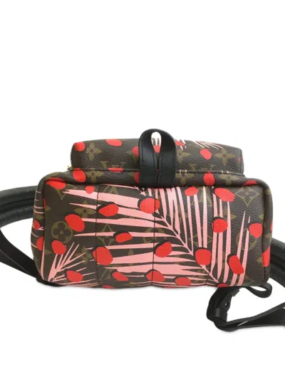 Pre-owned Louis Vuitton 2016 Monogram Jungle Dots Palm Springs Pm Backpack In Brown