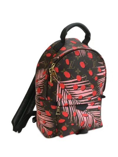 Pre-owned Louis Vuitton 2016 Monogram Jungle Dots Palm Springs Pm Backpack In Brown