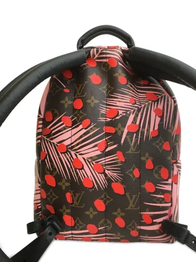 Pre-owned Louis Vuitton 2016 Monogram Jungle Dots Palm Springs Pm Backpack In Brown