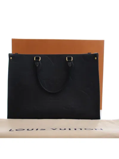 Pre-owned Louis Vuitton 2021-2025 Monogram Empreinte Onthego Mm Satchel In Black