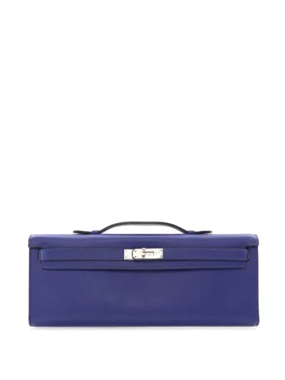 Pre-owned Hermes 2011 Swift Kelly Cut Clutch Bag In Blue