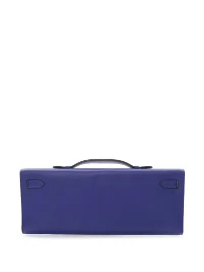 Pre-owned Hermes 2011 Swift Kelly Cut Clutch Bag In Blue