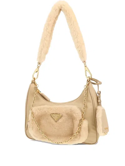 Pre-owned Prada 2020s Re-edition 2005 Chain Shoulder Bag In Neutral