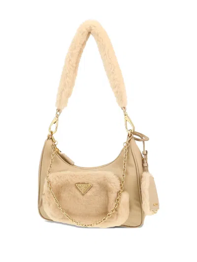 Pre-owned Prada 2020s Re-edition 2005 Chain Shoulder Bag In Neutral