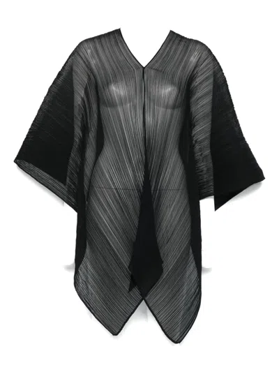 Issey Miyake Pleated Scarf In Black