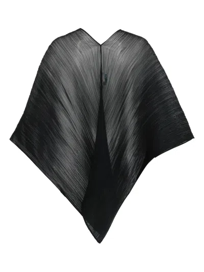 Issey Miyake Pleated Scarf In Black