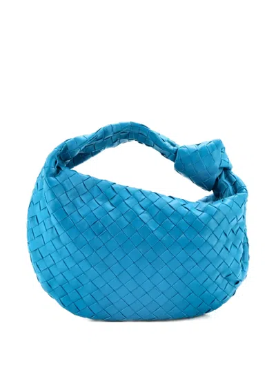 Pre-owned Bottega Veneta Bv Jodie Intrecciato Nappa Small Hobo Bag In Blue