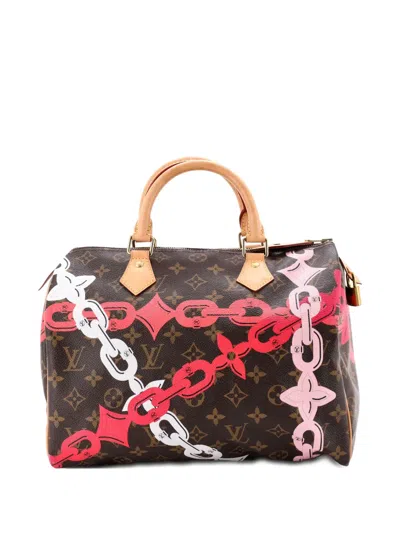 Pre-owned Louis Vuitton Speedy Handbag Limited Edition Bay Monogram Canvas 30 Satchel In Brown