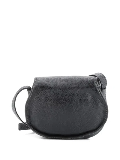 Pre-owned Chloé Marcie Leather Small Crossbody Bag In Black