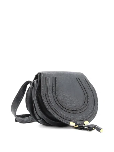 Pre-owned Chloé Marcie Leather Small Crossbody Bag In Black