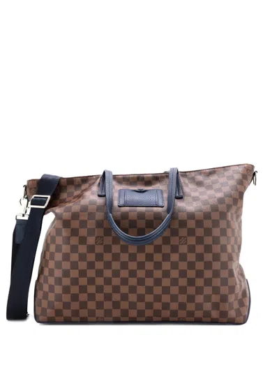 Pre-owned Louis Vuitton Pocket Cabas Damier Tote Bag In Brown