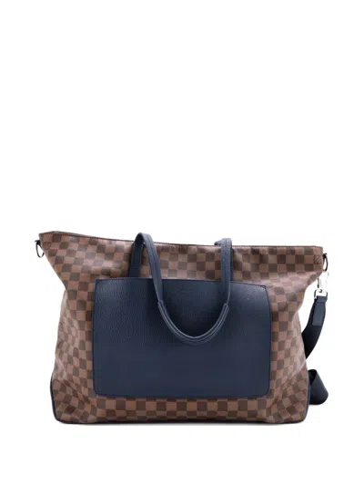 Pre-owned Louis Vuitton Pocket Cabas Damier Tote Bag In Brown
