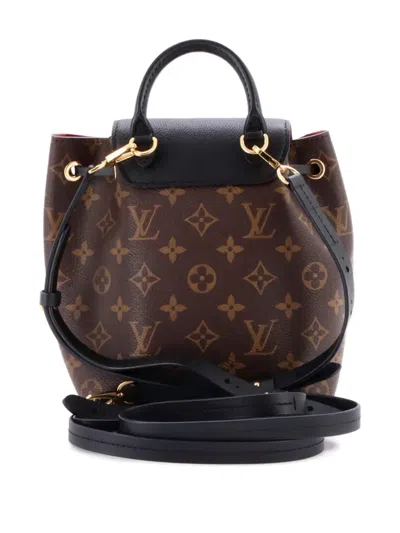 Pre-owned Louis Vuitton Montsouris Nm Monogram Canvas With Leather Bb Backpack In Black