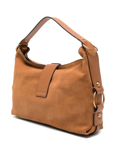 Guess Usa Camden Suede Shoulder Bag In Brown