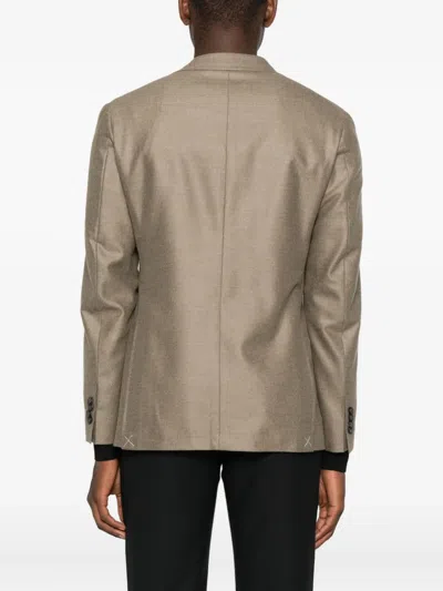 Canali Single-breasted Blazer In Brown