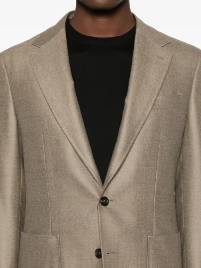 Canali Single-breasted Blazer In Brown