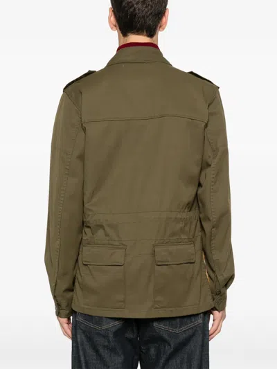 Pre-owned A.n.g.e.l.o. Vintage Upcycling Floral-embroidered Jacket In Green