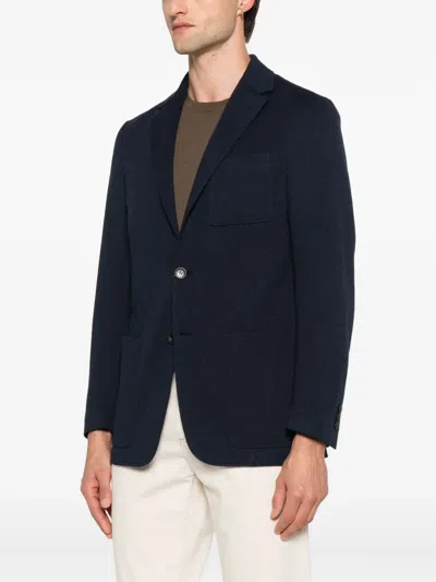 Canali Patch-pocket Two-button Blazer In Blue