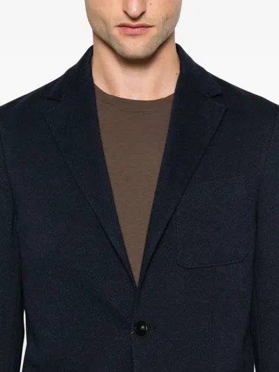 Canali Patch-pocket Two-button Blazer In Blue