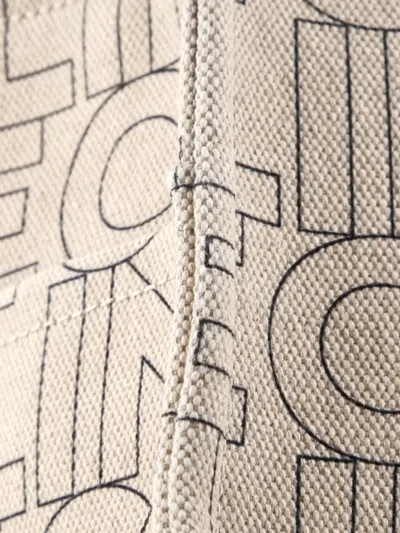 Pre-owned Celine Cabas Thais Triomphe Printed Canvas Small Tote Bag In Brown