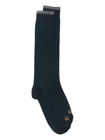 In The Box Striped Socks In Animal Print