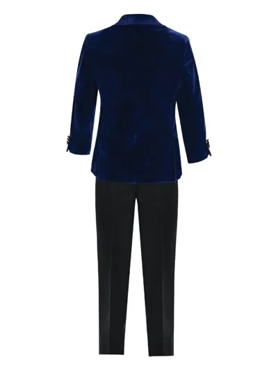 Moustache Velvet Suit In Blue