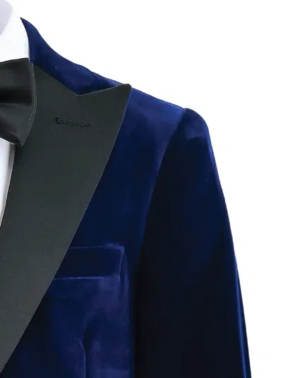 Moustache Velvet Suit In Blue