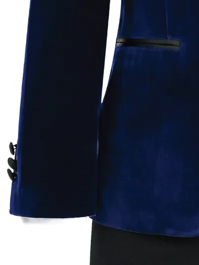Moustache Velvet Suit In Blue