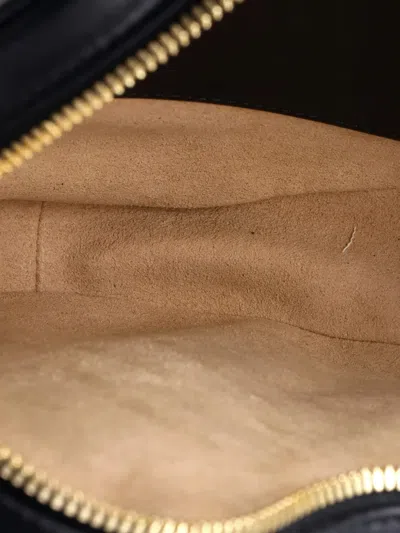 Pre-owned Gucci Interlocking G Heart Diagonal Quilted Leather Mini Shoulder Bag In Black