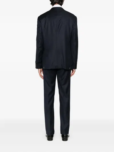 Canali Double-breasted Suit In Blue