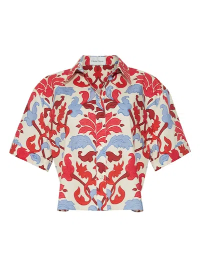 Cara Cara Calvia Floral Shirt In Red