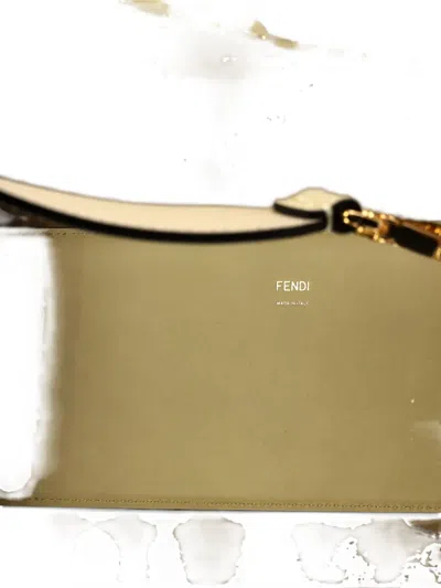 Pre-owned Fendi Sunshine Shopper Leather Medium Tote Bag In Neutral