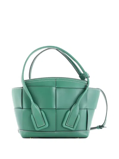 Pre-owned Bottega Veneta Arco Bag Maxi Intrecciato Leather Mini Shoulder Bag In Green