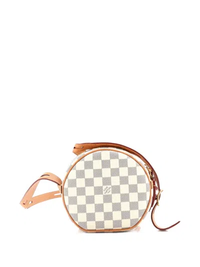 Pre-owned Louis Vuitton Boite Chapeau Souple Bag Damier Pm Crossbody Bag In White