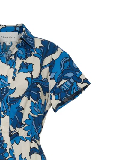 Cara Cara Asbury Self-tie Floral Midi Dress In Blue