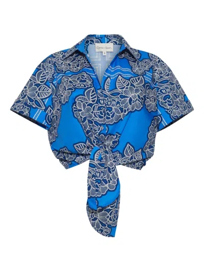 Cara Cara Asbury Floral Tied Shirt In Blue