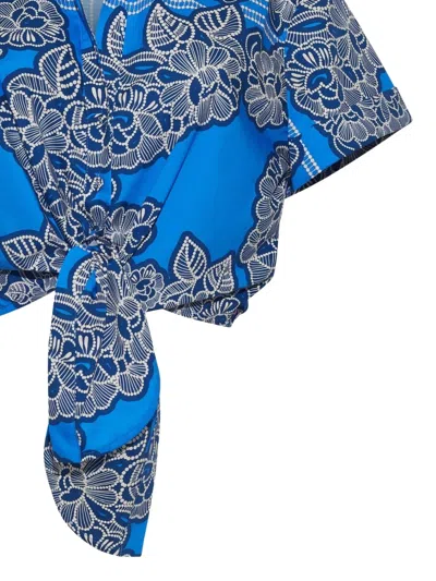 Cara Cara Asbury Floral Tied Shirt In Blue