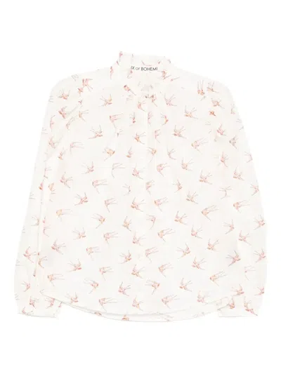 Alix Of Bohemia Bird-print Blouses In White