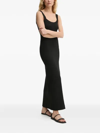 By Malene Birger Lio Square-neck Maxi Dress In Black