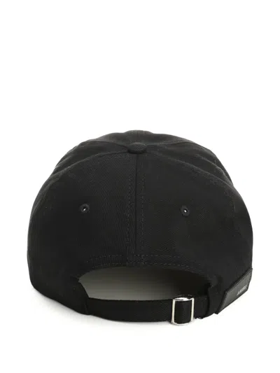 Amiri Logo Embroidered Curved Peak Hat In Black