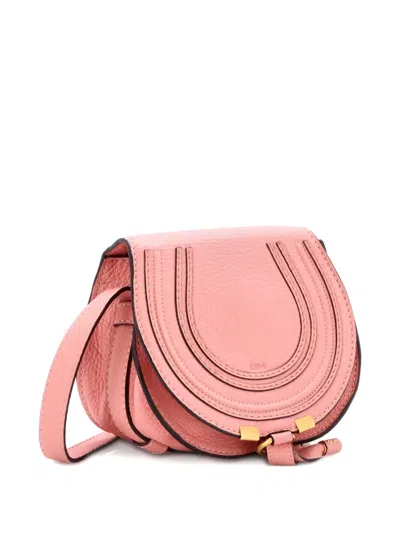 Pre-owned Chloé Marcie Leather Small Crossbody Bag In Pink