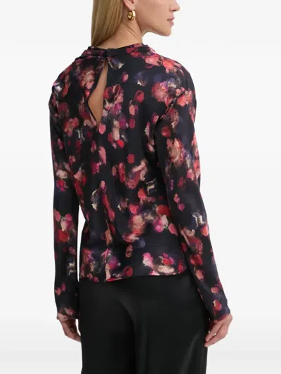 A.l.c Georgia Abstract-print Silk Top In Black